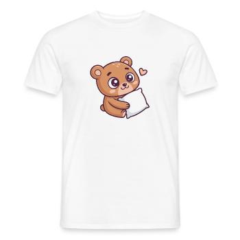 Sanftes Bärenkuschelherz - Männer T-Shirt - Weiß - Vorne - AI Model Male 178 dark (178cm)