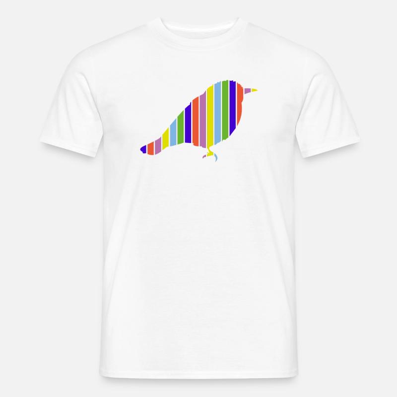 Vogel in bunten Farben - Männer T-Shirt - Weiß