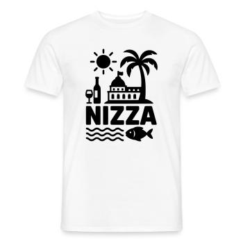 Nice - Men's T-Shirt - white - Front - AI Model Male 178 dark (178cm)