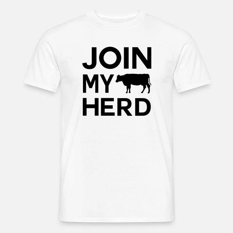 Bauer Design Join My Herd  - Männer T-Shirt - Weiß