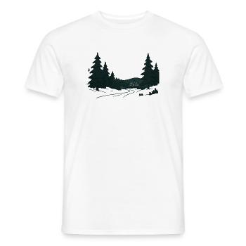 Nachtwaldpfad ins Weihnachten - Männer T-Shirt - Weiß - Vorne - AI Model Male 178 dark (178cm)
