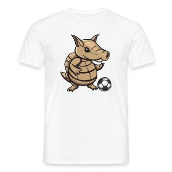 Armadillo Kicker Cartoon Design - Men's T-Shirt - white - Front - AI Model Male 178 dark (178cm)