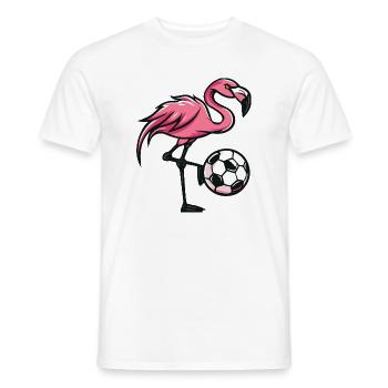 Flamingo Football Comic - T-shirt homme - blanc - Devant - AI Model Male 178 dark (178cm)