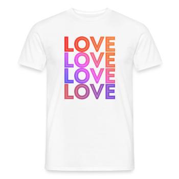LOVE Text Font Design Gradient Typo - Men's T-Shirt - white - Front - AI Model Male 178 dark (178cm)