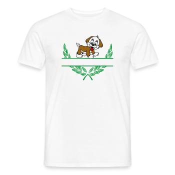 Doggie Laurel Wreath mit Namensraum - Männer T-Shirt - Weiß - Vorne - AI Model Male 178 dark (178cm)