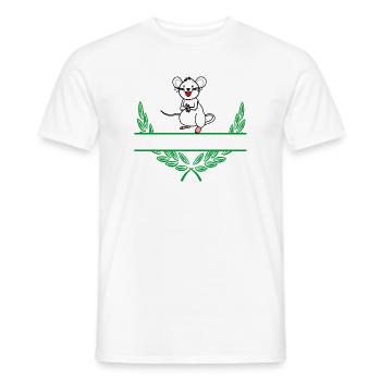 Maus-Lorbeerkranz mit Namensraum - Männer T-Shirt - Weiß - Vorne - AI Model Male 178 dark (178cm)