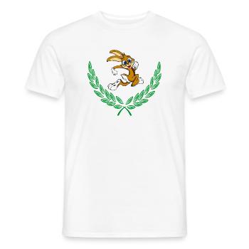Süßes Kaninchen im grünen Lorbeerkranz - Männer T-Shirt - Weiß - Vorne - AI Model Male 178 dark (178cm)