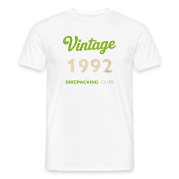 Vintage 1992 – Bikepacking Club Retro Birth Year - Men's T-Shirt - white - Front - AI Model Male 178 dark (178cm)