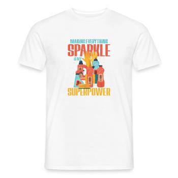 Glanzheld Reinigungs Superpower - Männer T-Shirt - Weiß - Vorne - AI Model Male 178 dark (178cm)