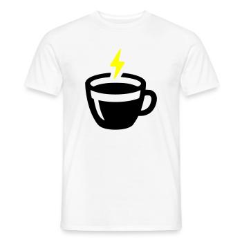 Latte Art Love : Latte Art Énergie Coffee Vector - T-shirt homme - blanc - Devant - AI Model Male 178 dark (178cm)