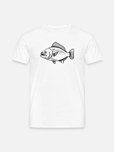 Fisch Angler T-shirt Geschenk Angler - Männer T-Shirt - Weiß