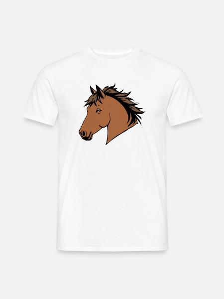 Pferdekopf Pferd Reiten Mädchen Geschenk - Männer T-Shirt - Weiß