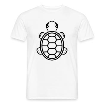 Cute Baby Turtle – Comic Reptile for the Heart - Men's T-Shirt - white - Front - AI Model Male 178 dark (178cm)