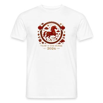 Jahr des Pferdes 2026 Chinesisches Neujahr - Männer T-Shirt - Weiß - Vorne - AI Model Male 178 dark (178cm)