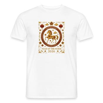 Jahr des Pferdes 2026 Chinesisches Neujahr - Männer T-Shirt - Weiß - Vorne - AI Model Male 178 dark (178cm)