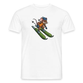 Escapade hivernale Skieur Souris Rat Skieur Concombre Escapade d’hiver - T-shirt homme - blanc - Devant - AI Model Male 178 dark (178cm)