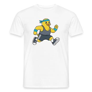 Cartoon Ente Marathon Jogging Sport Sportlich - Männer T-Shirt - Weiß - Vorne - AI Model Male 178 dark (178cm)