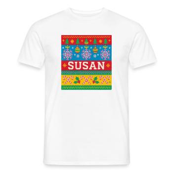Personalised Susan Christmas Art - Men's T-Shirt - white - Front - AI Model Male 178 dark (178cm)
