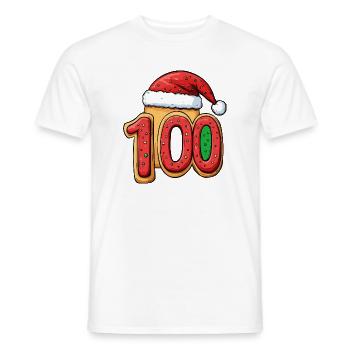 100 Number Cookie Christmas - Men's T-Shirt - white - Front - AI Model Male 178 dark (178cm)
