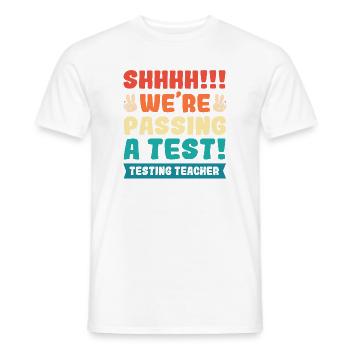 Teacher Exam - Men's T-Shirt - white - Front - AI Model Male 178 dark (178cm)
