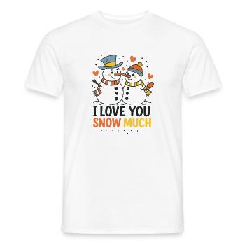 Romantische Schneemann-Liebe – Wintermotiv - Männer T-Shirt - Weiß - Vorne - AI Model Male 178 dark (178cm)
