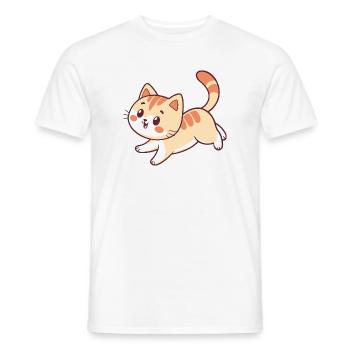 Happy Kitten Illustration - Männer T-Shirt - Weiß - Vorne - AI Model Male 178 dark (178cm)