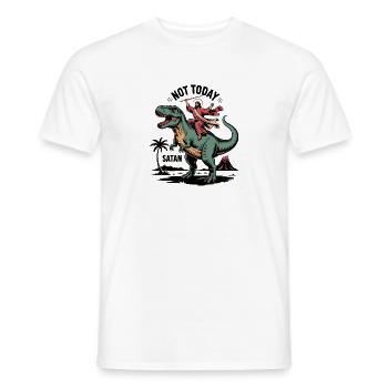 Not Today, Satan - Funny Jesus T-Shirt - Men's T-Shirt - white - Front - AI Model Male 178 dark (178cm)
