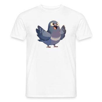Pigeons Pigeon - T-shirt homme - blanc - Devant - AI Model Male 178 dark (178cm)