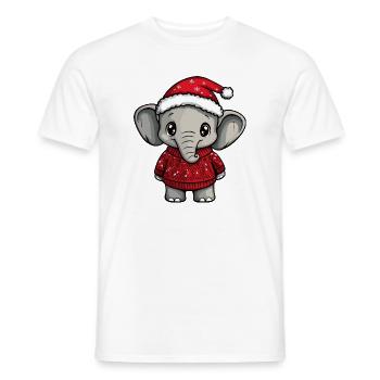 Noël de Noël avec éléphants - T-shirt homme - blanc - Devant - AI Model Male 178 dark (178cm)