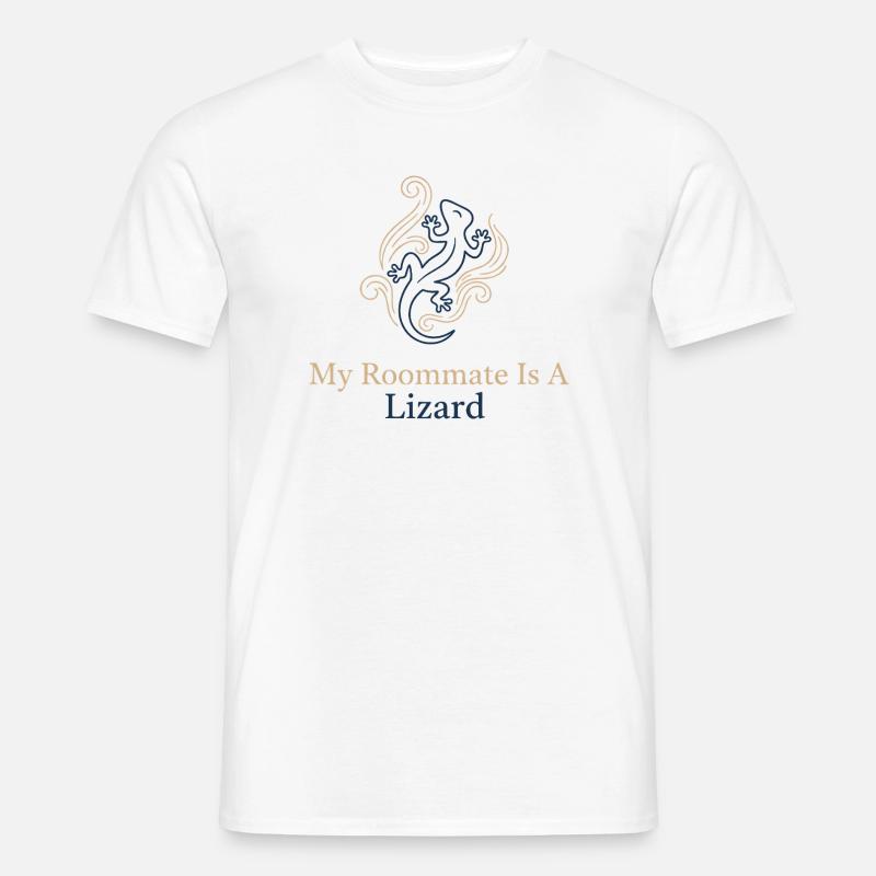 Mein Mitbewohner ist eine Echse - Männer T-Shirt - Weiß