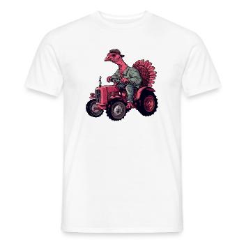 Éleveur de tracteurs à dinde - T-shirt homme - blanc - Devant - AI Model Male 178 dark (178cm)