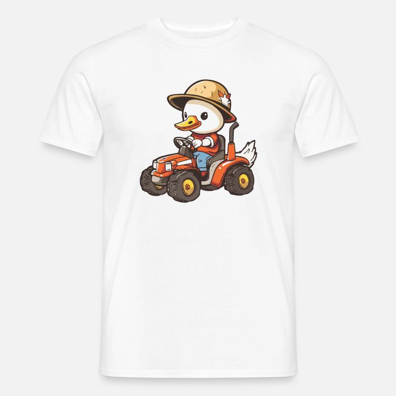 Gans Traktor Farmer - Männer T-Shirt - Weiß