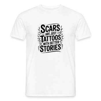 Narben sind nur Tattoos mit besseren Geschichten - Männer T-Shirt - Weiß - Vorne - AI Model Male 178 dark (178cm)