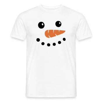 Snowman Face - Men's T-Shirt - white - Front - AI Model Male 178 dark (178cm)