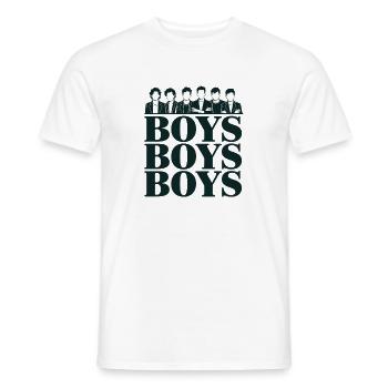 Silhouettes de garçons Motif d’équipe stylé - T-shirt homme - blanc - Devant - AI Model Male 178 dark (178cm)
