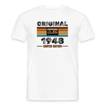 Original 1948 – Retro Kassette Limited Edition - Männer T-Shirt - Weiß - Vorne - AI Model Male 178 dark (178cm)
