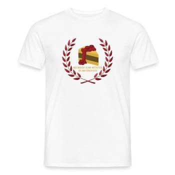 Who needs motivation I've got cake - Men's T-Shirt - white - Front - AI Model Male 178 dark (178cm)