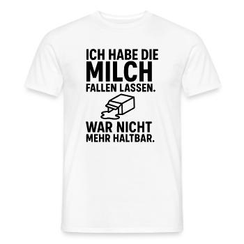milch fallen lassen haltbar - Männer T-Shirt - Weiß - Vorne - AI Model Male 178 dark (178cm)