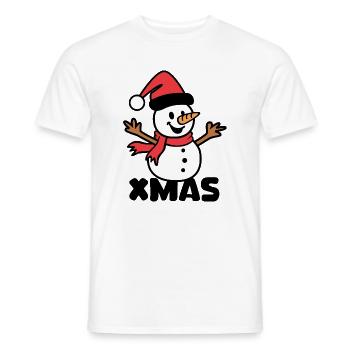 Christmas Snowman Cartoon - Men's T-Shirt - white - Front - AI Model Male 178 dark (178cm)