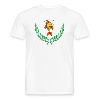 Fische im grünen Lorbeerkranz - Männer T-Shirt - Weiß - Vorne - AI Model Male 178 dark (178cm)