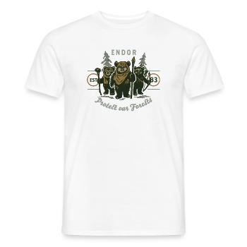 Star Wars Motiv & Spruch Endor Protect Our Forests - Männer T-Shirt - Weiß - Vorne - AI Model Male 178 dark (178cm)