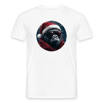 Gorilla Christmas Funny Christmas - Men's T-Shirt - white - Front - AI Model Male 178 dark (178cm)