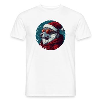 Wolf Weihnachten Christmas Xmas - Männer T-Shirt - Weiß - Vorne - AI Model Male 178 dark (178cm)