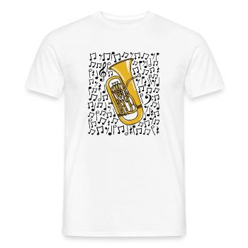 Euphonium Notes musicales Musicien de cuivres - T-shirt homme - blanc - Devant - AI Model Male 178 dark (178cm)