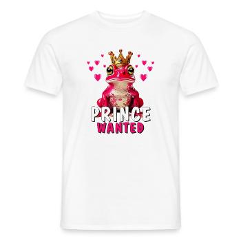 FROG PRINCE WANTED - Men's T-Shirt - white - Front - AI Model Male 178 dark (178cm)