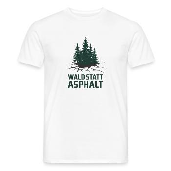 Forest instead of asphalt: pure nature, environmental awareness - Men's T-Shirt - white - Front - AI Model Male 178 dark (178cm)