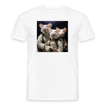 Ratten im Mantel-Trio - Männer T-Shirt - Weiß - Vorne - AI Model Male 178 dark (178cm)