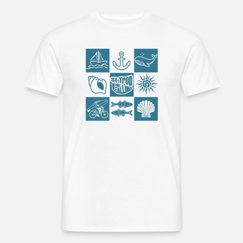 Rufe der ozeanischen nautischen Muster - Männer T-Shirt - Weiß