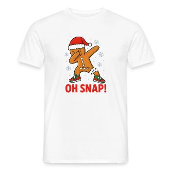 Dabbing Gingerbread Man Oh Snap! Xmas Design - Men's T-Shirt - white - Front - AI Model Male 178 dark (178cm)