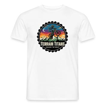 Terrain Titans MTB Sunset Dash - Men's T-Shirt - white - Front - AI Model Male 178 dark (178cm)